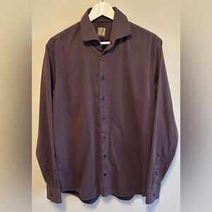 Seidensticker Mens Purple & Blue Pin Stripes Mens Button Up Shirt Size 42/16.5